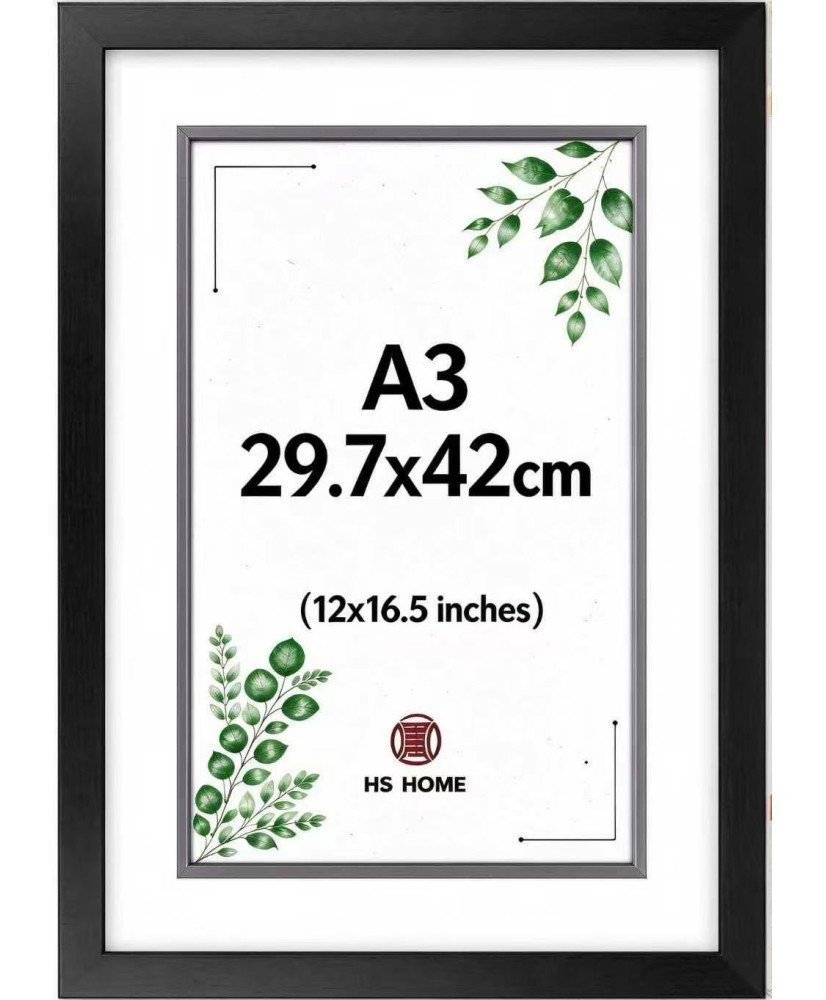 Marcos Diplomas A3( 29.7 x 42cm ) Pared (Negro)