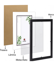 Marcos Diplomas A3( 29.7 x 42cm ) Pared (Negro)