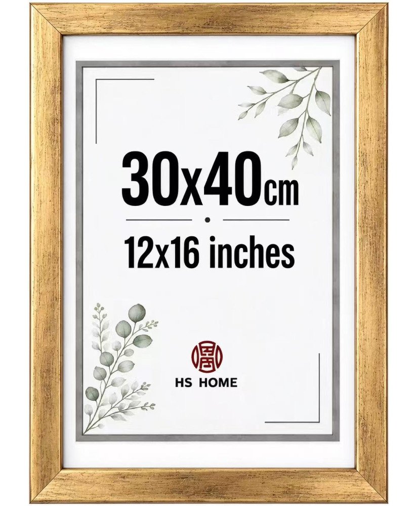 Marco de Fotos MOD-254 Hecho de Madera, (Dorado, 30x40cm)