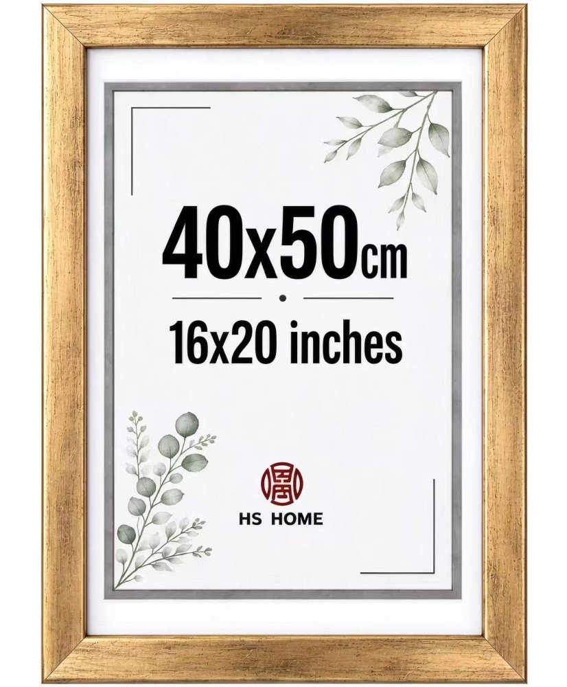 Marco de Fotos  Hecho de Madera, (Dorado, 40x50cm)