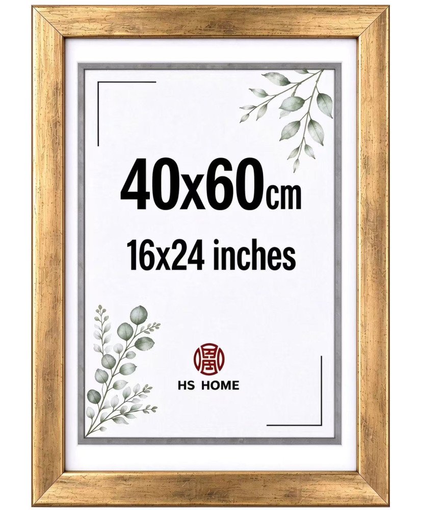Marco de Fotos MOD-254 Hecho de Madera, (Dorado, 40x60cm)
