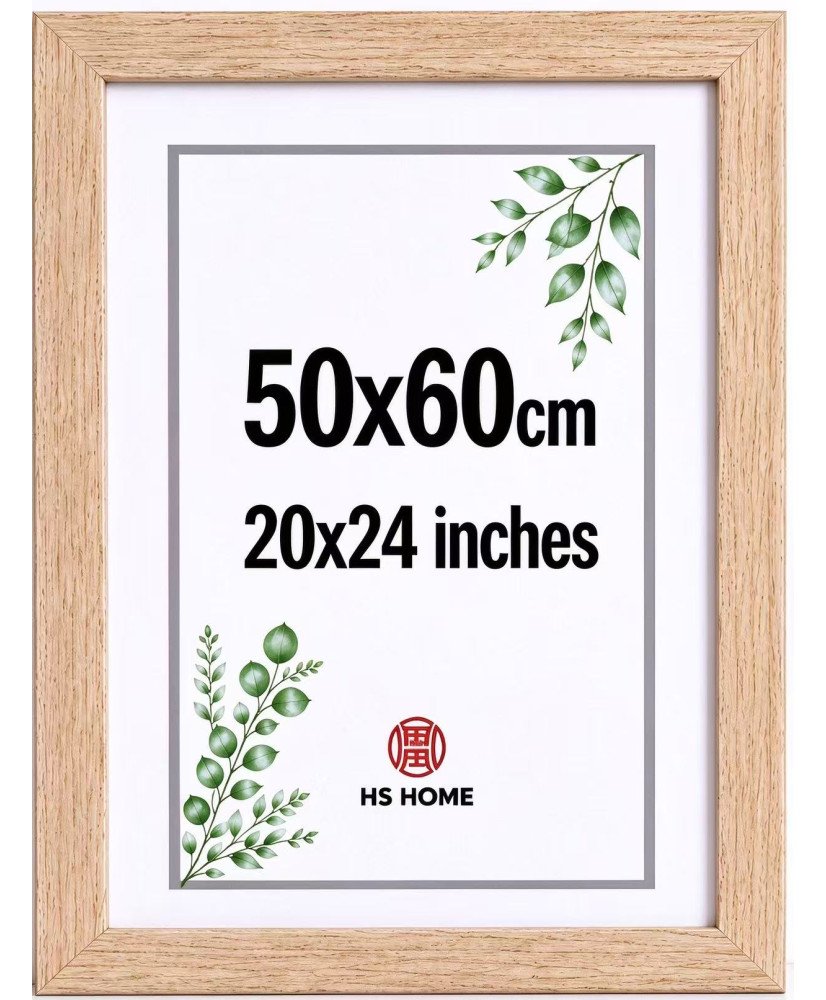 Marco de Foto 50x60cm (Haya) Hecho de Madera, Ancho de moldura 2cm
