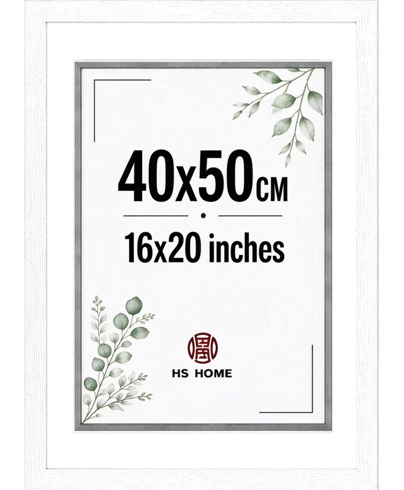 Marco de Foto 40x50cm (Blanco)Hecho de Madera,Mod-254