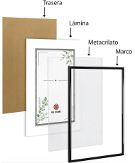 Marco de fotos 40x60cm MOD 312 Negro Cuadro de pared ideal para fotos y diplomas