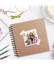 MP-Álbum Scrapbooking, Álbum Encuadernado con Espiral, 30x30cm, Portada Gruesa, 20 Hojas Cuadradas