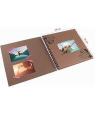MP-Álbum Scrapbooking, Álbum Encuadernado con Espiral, 30x30cm, Portada Gruesa, 20 Hojas Cuadradas