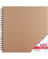MP-Álbum Scrapbooking, Álbum Encuadernado con Espiral, 20x20 cm, Portada Gruesa, 20 Hojas Cuadradas