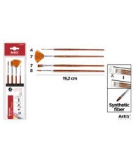 Pinceles pack 4 uds ( Round 4,8 Flat 7 Fan 7)