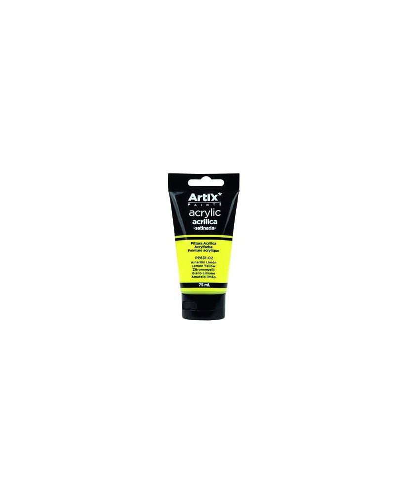 Pintura Acrílica Satinada, Amarillo (Lemon Yellow), 75 ml MP Artix PP631-02