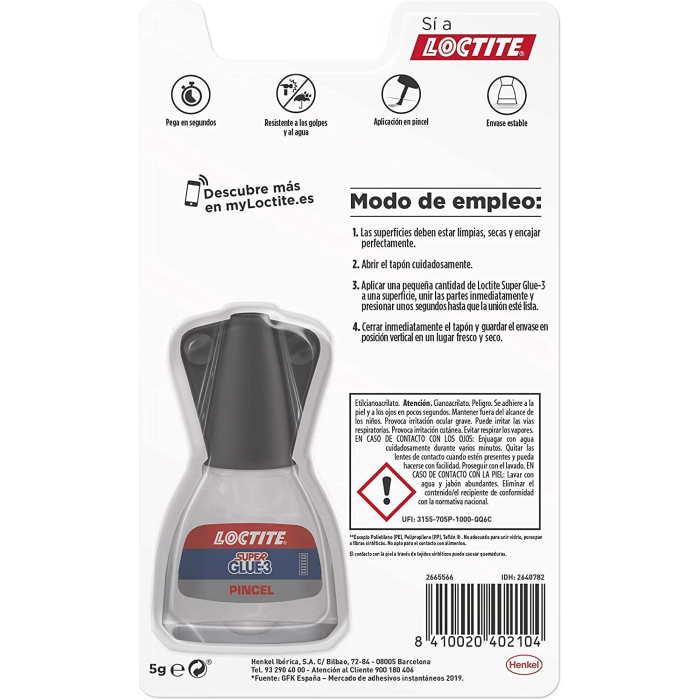 Loctite Super Glue-3 Liquido Pincel 5 g