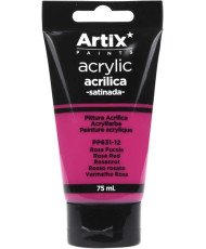 Pintura Acrílica Satinada, Rosa Fucsia (Rose Red), 75 ml,PP631-12 Artix