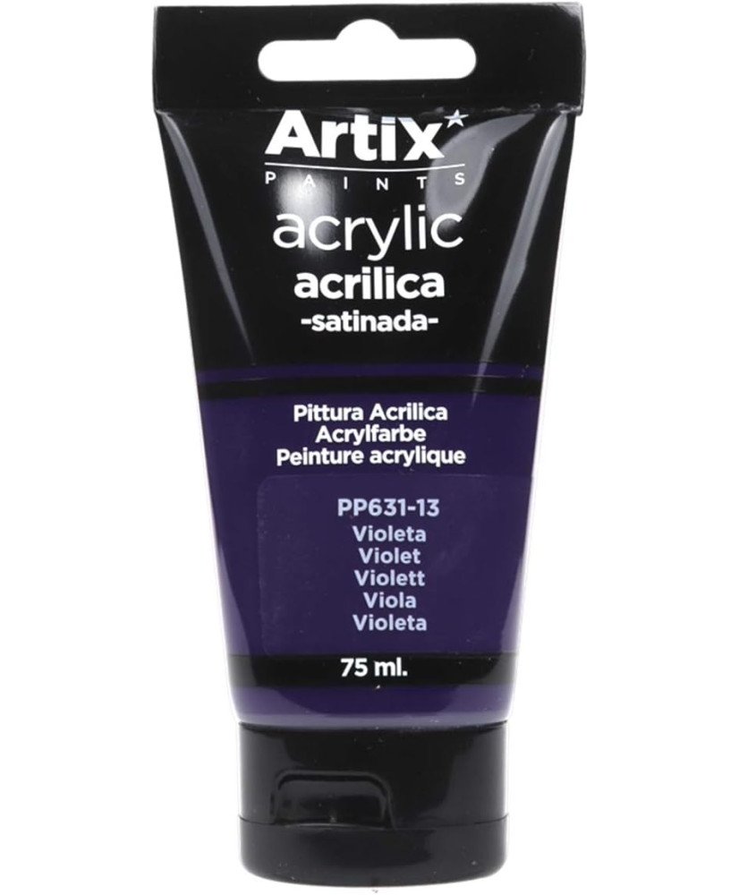 Pintura Acrílica Satinada, Violeta (Violet), 75 ml,PP631-13 Artix