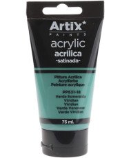 Pintura Acrílica Satinada, Verde Esmeralda (Vidrian), 75 ml,PP631-18,Artix