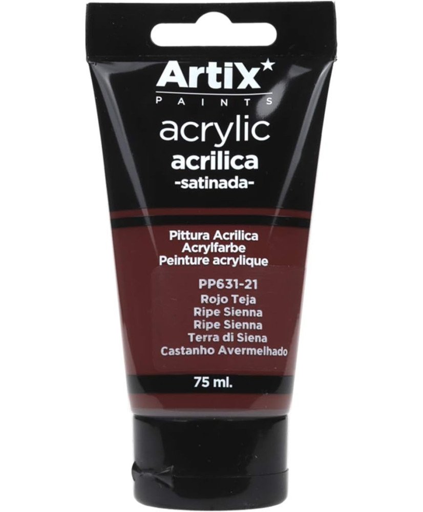 Pintura Acrílica Satinada, Marrón (Ripe Sienna), 75 ml,PP631-21,Artix