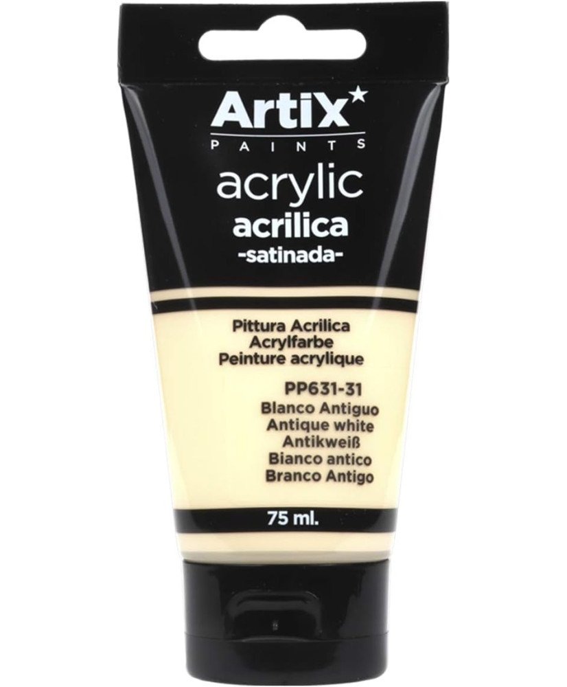 Pintura Acrílica Satinada, Blanco Antiguo(Antique White), 75 ml, PP631-31,Artix