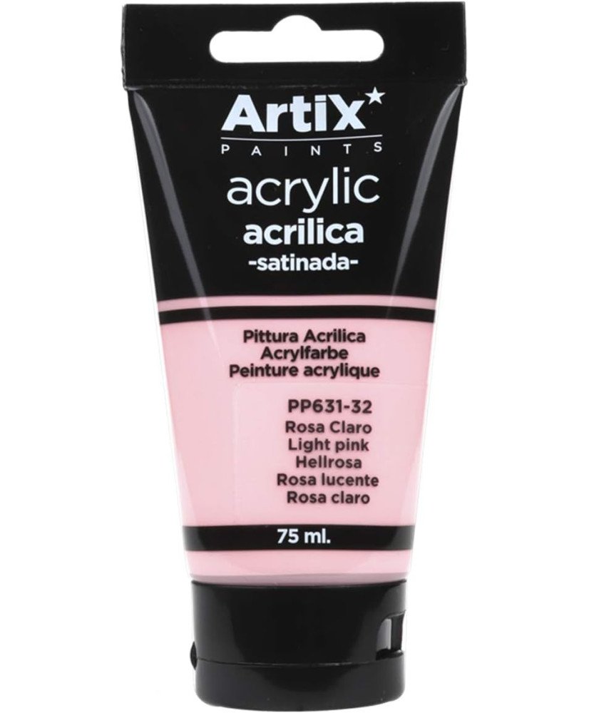 Pintura Acrílica Satinada, Rosa Claro (Light Pink), 75 ml,PP631-32 Artix