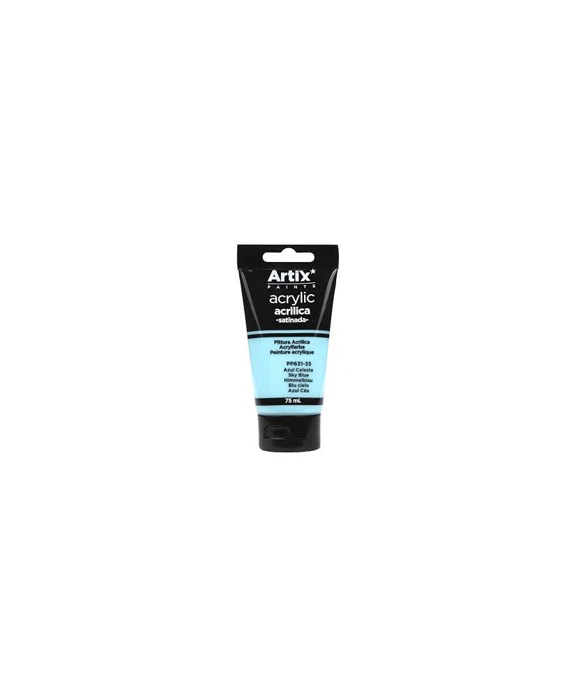 Pintura Acrílica Satinada, Azul Celeste (Sky Blue), 75 ml,PP631-35