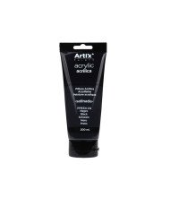 Pintura Acrílica Satinada, Negro (Black), 200 ml,PP634-24,Artix