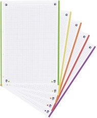 Oxford Hojas cuadriculadas A4 Recambio, Cuadrícula 5X5, 250 Hojas, Banda 5 Colores