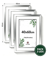 Marcos Diplomas 40x60cm (Plateado)Hecho de Madera,(pack 3 marco)