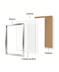 Marcos Diplomas 40x60cm (Plateado)Hecho de Madera,(pack 3 marco)