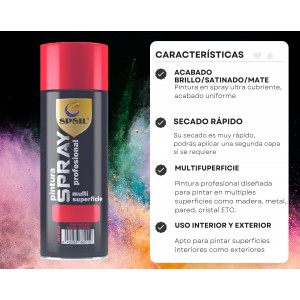 Pintura Spray Rojo Vivo 400 Ml