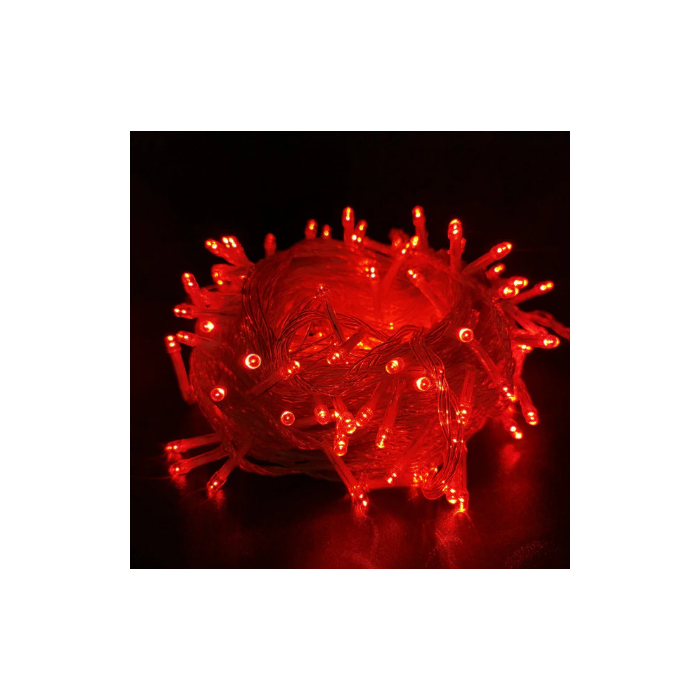 GUIRNALDA DE BADERIA COLOR ROJO 5M 50LED