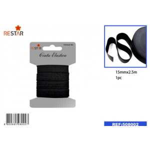 Cinta elásticas negro 15MM*2,5M