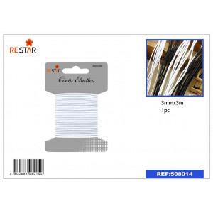 cinta elastico 3mm*3m blanco