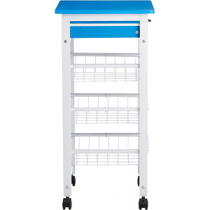 inalsa Verdulero con Tapa, Metal, Blanco-Azul, 37x37x76 cm