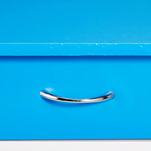 inalsa Verdulero con Tapa, Metal, Blanco-Azul, 37x37x76 cm