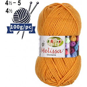 Melissa Hilo 100% Acrilico Ovillo de Lana Mediana 200m 100g para DIY Tejer y Ganchillo, Certificado OEKO-TEX Standard 100