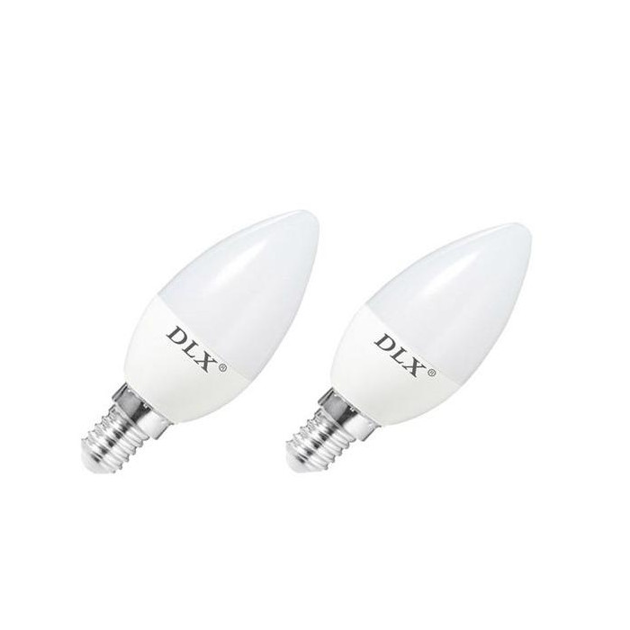2 Bombilla LED E14 5W Equivalente a 43W, Luz Fría 6400K, 400 Lúmenes,C37 Vela, No regulable