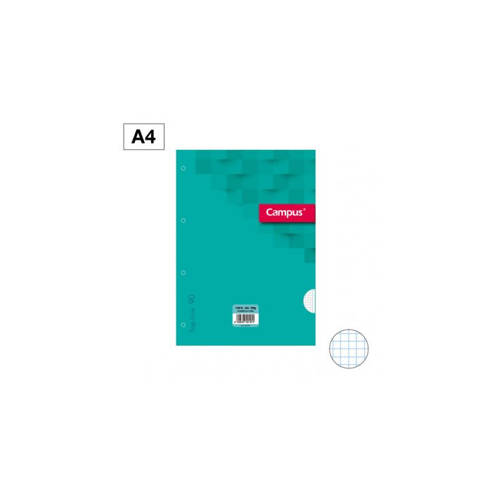 Recambios Archivador Campus A4 100 + 20 Hojas 90 g.Cuadrícula 4 mm