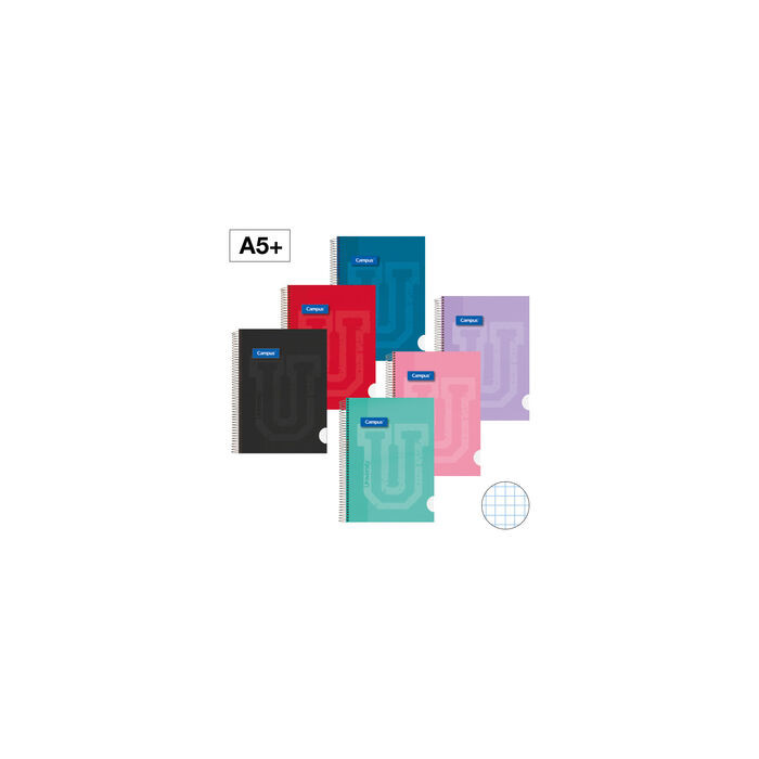 Bloc Espiral Campus A5+ Tapa Extradura 80 Hojas 90g Cuadrícula 4 mm ( pack 1 unidades )