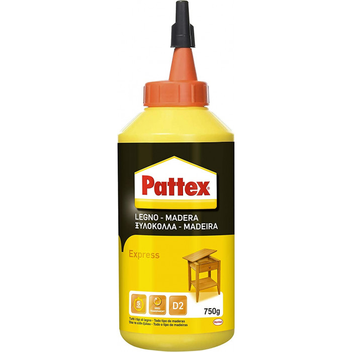 Pattex Pegamento express para madera, resistente al agua y tracción, 750gr