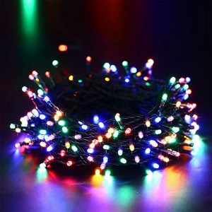 Guirnalda Luces Exterior Solar 10M 140LED  Impermeables Cadena de Luces Decoracion para Exteriores/Interiores,