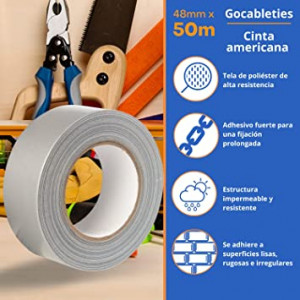 Cinta americana plateada de 48 mm x 30 m - 1 rollo