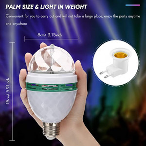 Bombilla estroboscópica LED giratoria RGB de 3W, luz de escenario de cristal multicolor