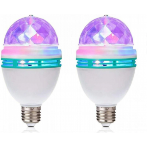 Bombilla estroboscópica LED giratoria RGB de 3W, luz de escenario de cristal multicolor