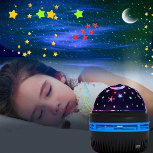 Miniproyector Led de cielo estrellado y galaxia, luz de fiesta giratoria automática, colorida,