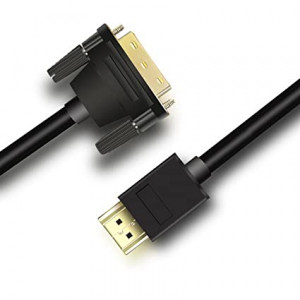 Cable HDMI a DVI 1.5m, Velocidad bidireccional DVI-D 24+1 to HDMI Adaptador Cable