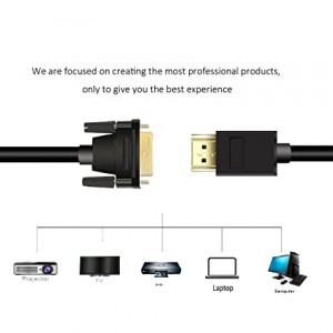 Cable HDMI a DVI 1.5m, Velocidad bidireccional DVI-D 24+1 to HDMI Adaptador Cable