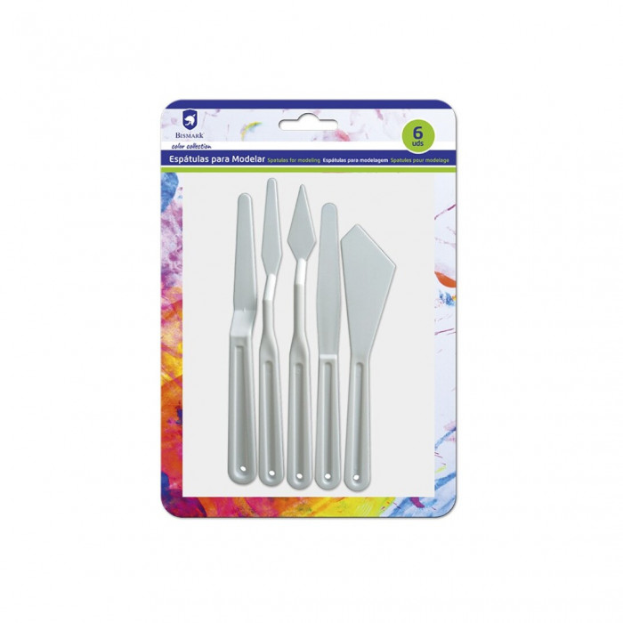 Set 6u herramientas para modelar de plastico Bismark