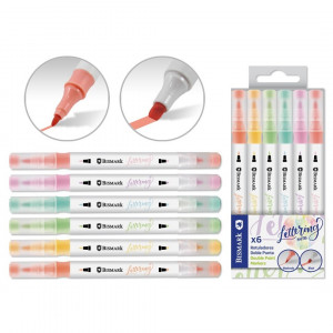 Rotuladores Doble Punta Lettering Ing Pastel 6Unidades