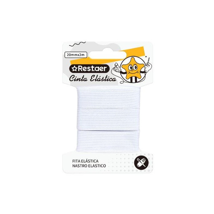 cinta elastico 20mm*2m blanco