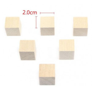 cubos de madera 8 pcs 2x2cm color natural