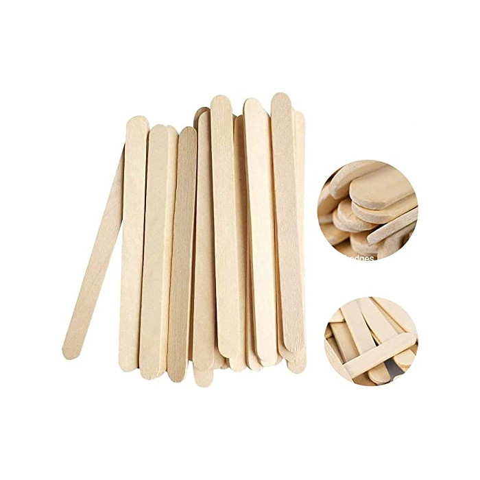 50 palillos de madera, 11,4 cm de largo, 1 cm de ancho, mangos de madera para manualidades