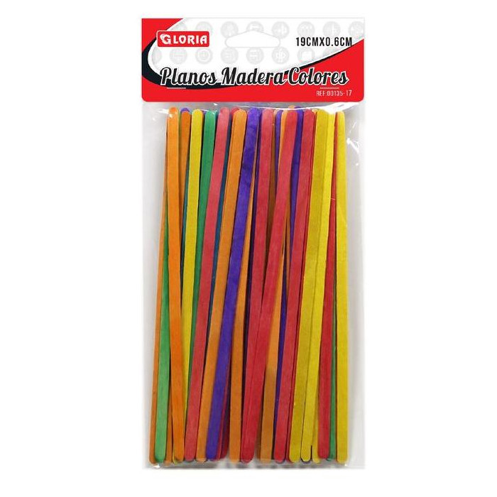 Palos de madera colores 19cm x 0.6mm