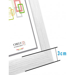 Marco de Fotos Grandes 50x70cm (Blanco) MOD-257, Hecho de Madera MDF, Perfil Frontal de 3cm